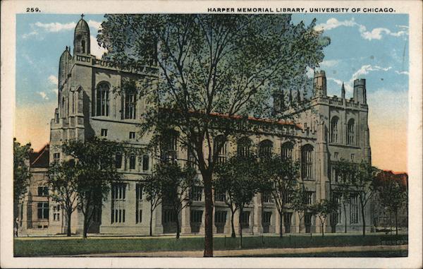 Harper Memorial Library, University of Chicago Illinois Postcard