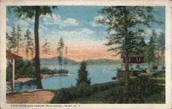 View from New Arrow Head Hotel Inlet, NY Postcard Postcard Postcard