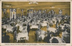 Interior View of The North American Restaurant "The Best Ventilated Restaurant in Chicago" Illinois Postcard Postcard Postcard