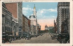 Looking West up State Street Albany, NY Postcard Postcard Postcard