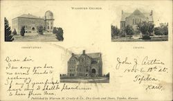 Washburn College Observatory, Chapel, Library Topeka, KS Postcard Postcard Postcard