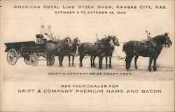 Swift & Company Prize Draft Team - American Royal Live Stock Show Postcard