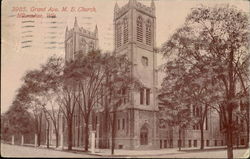 M. E. Church, Grand Ave. Milwaukee, WI Postcard Postcard