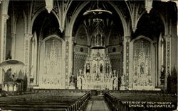 Interior Of Holy Trinty Church Coldwater, OH Postcard Postcard