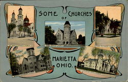 Some Churches Of Marietta Ohio Postcard Postcard