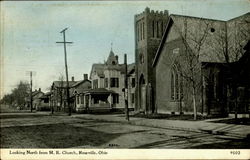 Looking North From M.E. Church Postcard