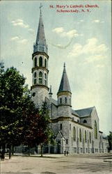 St. Mary'S Catholic Church Schenectady, NY Postcard Postcard