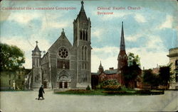 Cathedral Of The Immaculate Conception/ Central Baptist Church Syracuse, NY Postcard Postcard