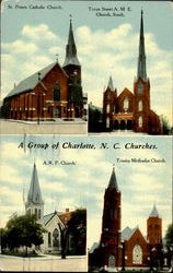 A Group of Churches Charlotte, NC Postcard Postcard