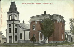 Baptist Church And Parsonage Parishville, NY Postcard Postcard