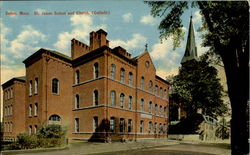 St. James School And Church. (Catholic) Salem, MA Postcard Postcard