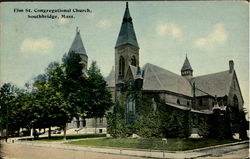 Elm St. Congregational Church Southbridge, MA Postcard Postcard