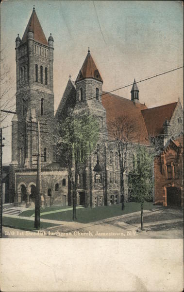 370 1st Swedish Lutheran Church Jamestown, Ny Postcard