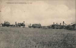 Threshing near Carrington Postcard