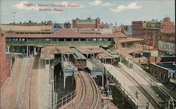 Dudley Street Elevated Station Postcard