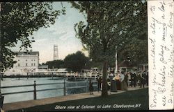 Shore view at Celoron on Lake Chautauqua New York Postcard Postcard Postcard