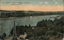 Bird's Eye View of Chautauqua Lake Outlet Postcard