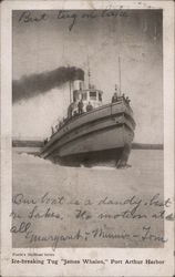 Ice-breaking Tug "James Whalen", Port Arthur Harbor Ontario Canada Postcard Postcard Postcard