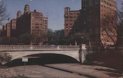 Apartments Along Ward Parkway Showing Brush Creek on the Country Club Plaza Postcard