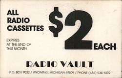 Radio Vault All Radio Cassettes $2 Each Postcard