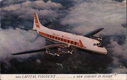 The Capital Viscount - A New Concept in Flight Airline Advertising Postcard Postcard Postcard