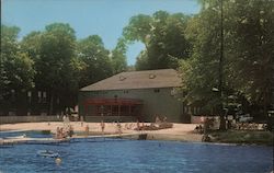 Bathing Beach and Dance Studio, Lake Chautauqua Postcard