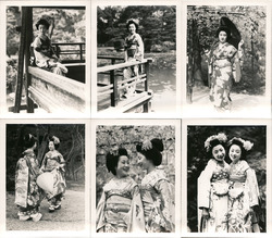 Lot of 6: Japanese Geishas Snapshots Original Photograph Original Photograph Original Photograph