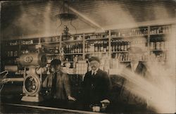 Men working the counter at a store Occupational Postcard Postcard Postcard