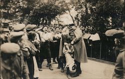 Feldpost Officer with Man in Woman's Clothing Germany World War I Postcard Postcard Postcard