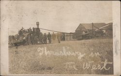 Threshing in the West Postcard