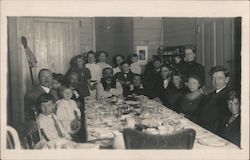 Group Photo - Several Generations at Holiday Table Postcard