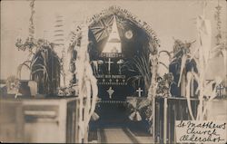 Interior real photo view of the altar at St. Matthews Church Aldershot, ON Canada Ontario Postcard Postcard Postcard