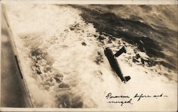 Naval Object Pictured From Side of Ship Before Submerged Postcard