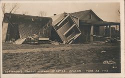 Tornado's Awful Havoc - No 28th Street - March 23,1913 Omaha, NE Postcard Postcard Postcard