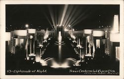 Texas Centennial Exposition, 1936 Esplandade at Night Postcard