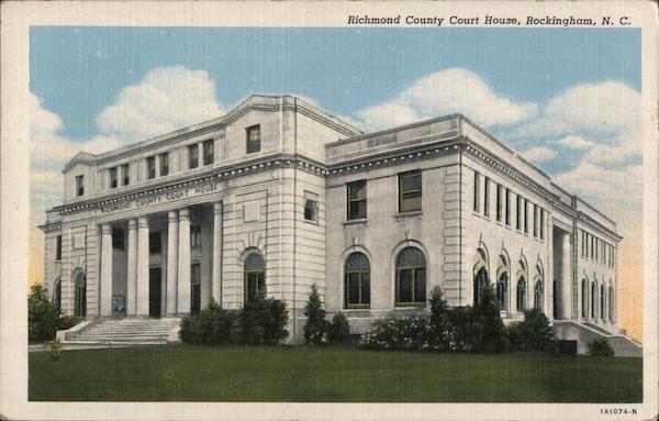Richmond County Court House Rockingham NC Postcard
