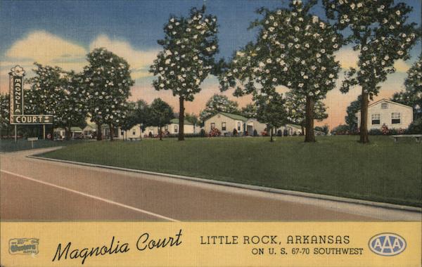 Magnolia Court Little Rock AR Postcard