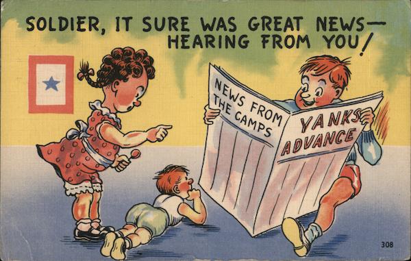 Soldier, it sure was great news hearing from you! Comic Postcard