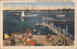 Boating and Bathing, Newport Bay Postcard