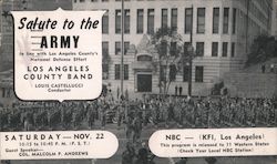 Salute to the Army - Los Angeles County Band Postcard