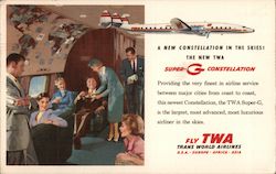 The New TWA Super-G Constellation Aircraft Postcard Postcard Postcard