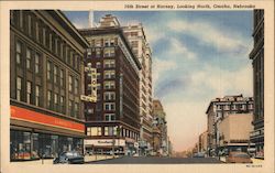 16th Street at Harney, Looking North, Omaha, Nebraska Postcard