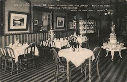 Dining Room, Hotel de Paris, Built in 1875, Original Furnishings Georgetown, CO Postcard Postcard Postcard