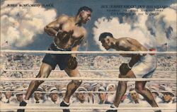 Autographed Jack Dempsey knocks out Jess Willard Toledo Ohio July 4, 1919 Postcard