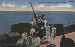 Anti-Aircraft Aboard an Aircraft Carrier World War II Postcard Postcard Postcard