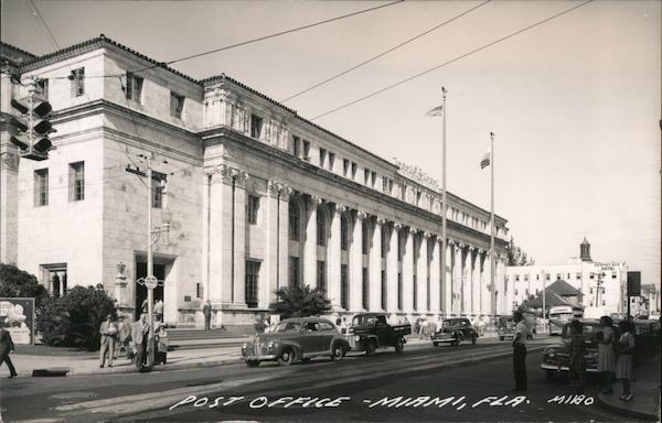 Post Office Miami, FL Postcard