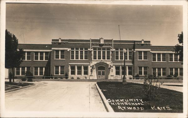 Community High School Atwood, KS Postcard