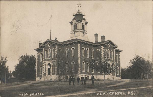 High School Clay Center, KS Postcard