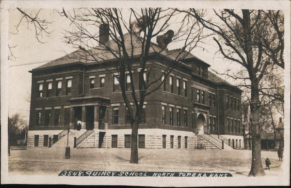 Quincy School North Topeka, KS Postcard