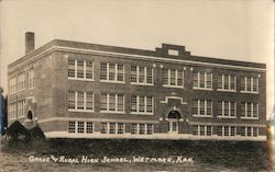 Grade and Rural High School Wetmore, KS Postcard Postcard Postcard